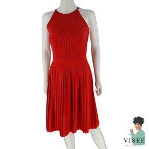 Ellen Tracy Poppy Halter Strap Orange Dress Size 4